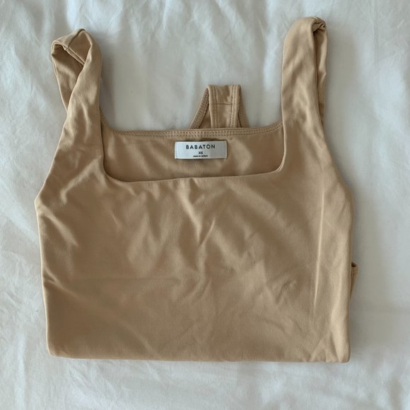 Aritzia Babaton Contour Bodysuit in Warm Sand - Picture 2 of 2